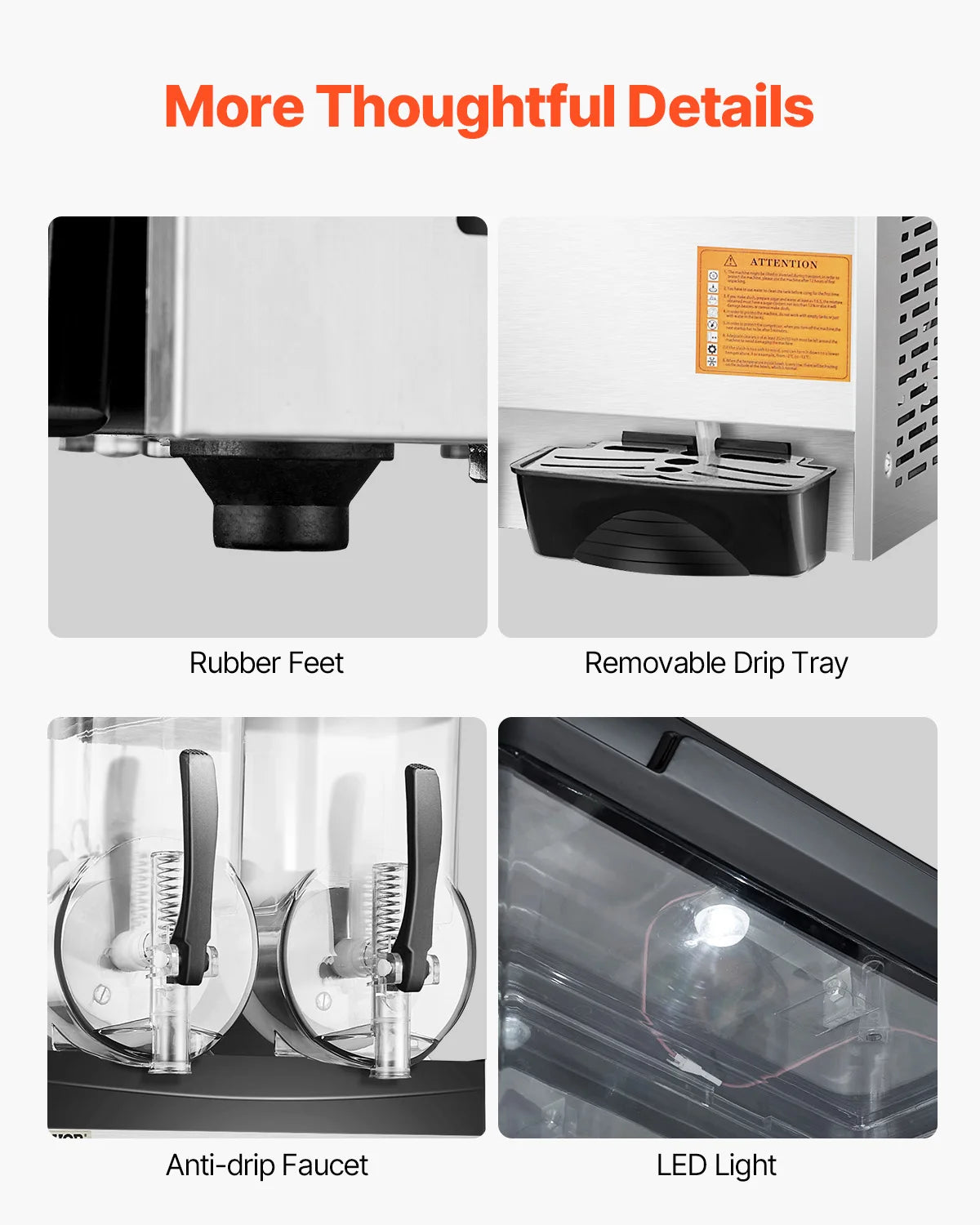 VEVOR Slushy Machine Commercial Stainless Steel Margarita