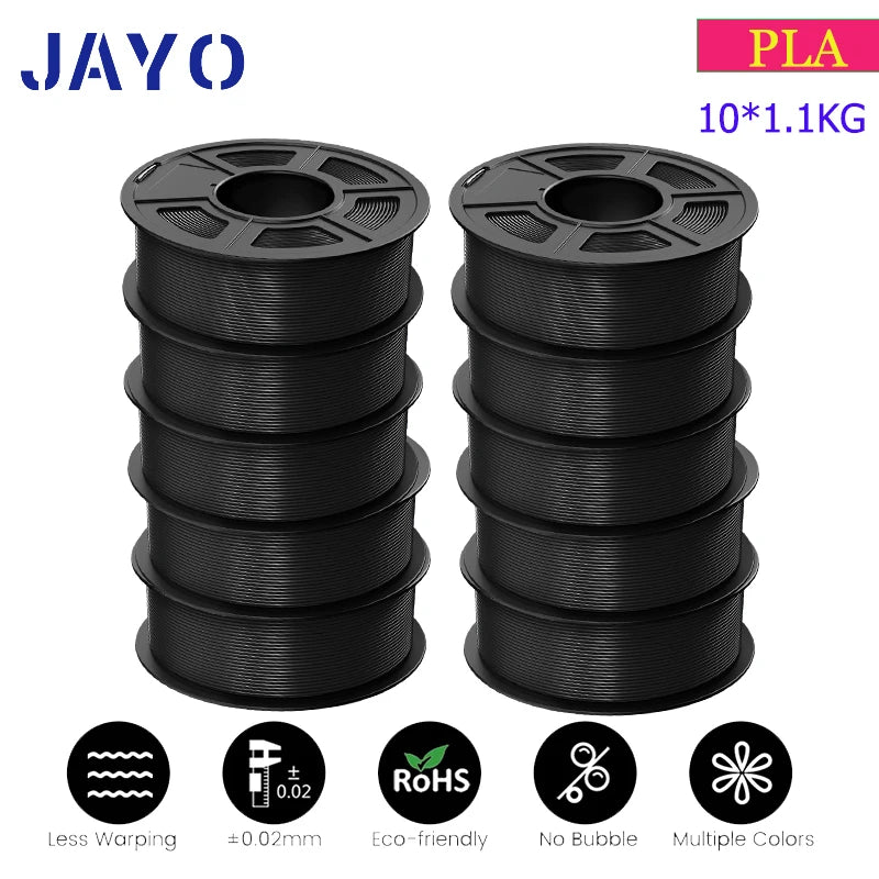 JAYO PLA Plus Filament 10 Rolls High Speed Matte 3D
