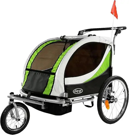 Deluxe Three In One Double Seat Bicycle Trailer Jogger