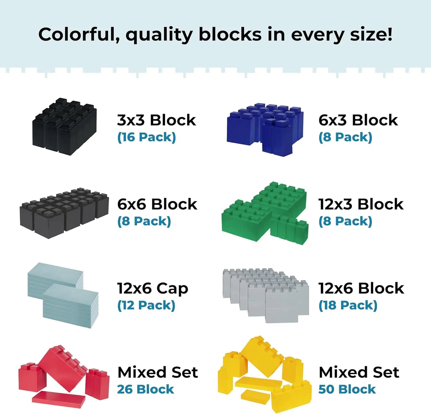 SHXI Giant Building Blocks 18 Piece Modular Bulk Pack For Indoor And Outdoor Play