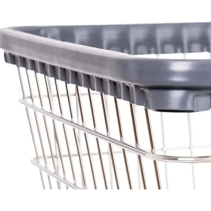 XMSJ Heavy Duty Wire Laundry Cart With Double Pole Rack