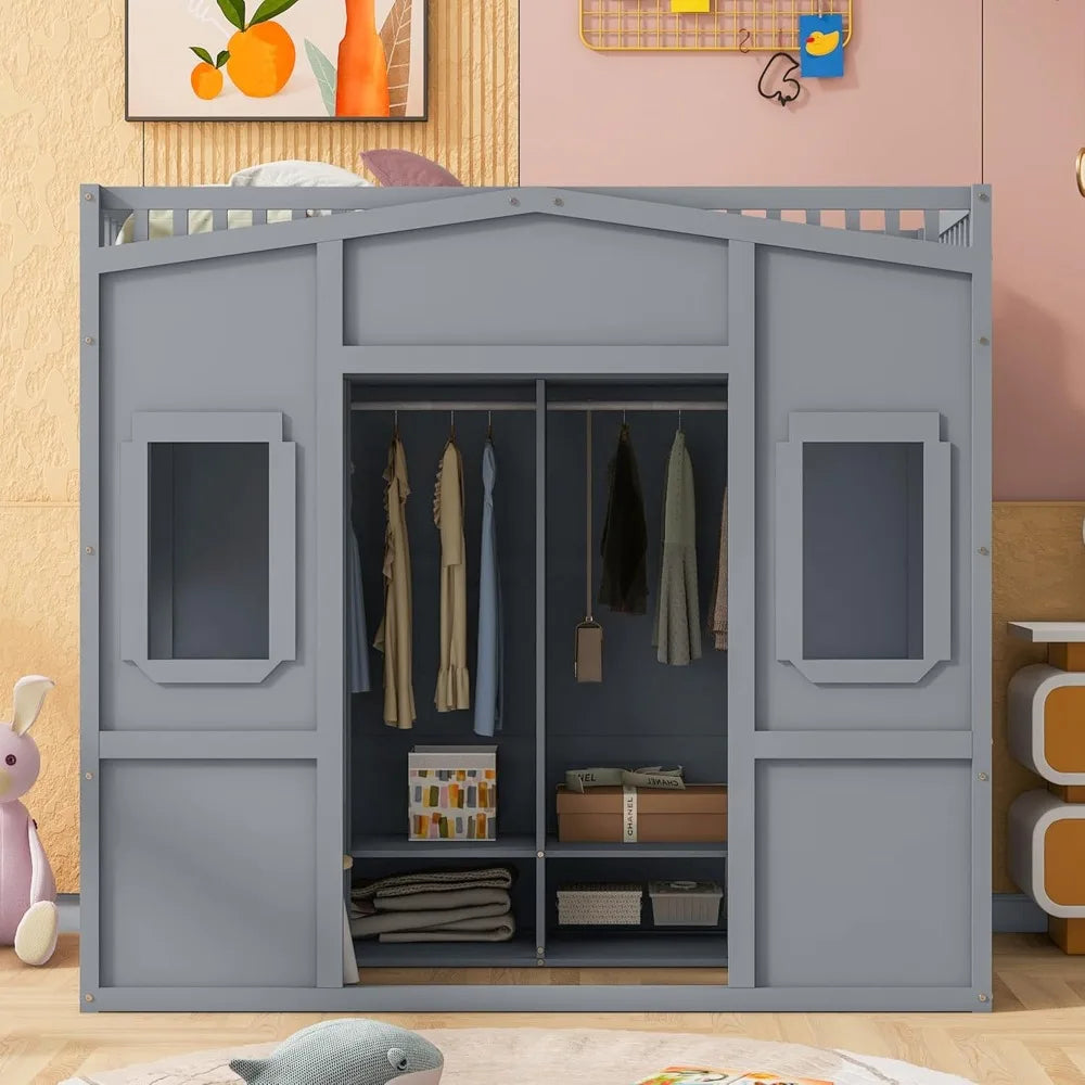 Harper And Bright Designs Loft Bed With Wardrobe And Ladder