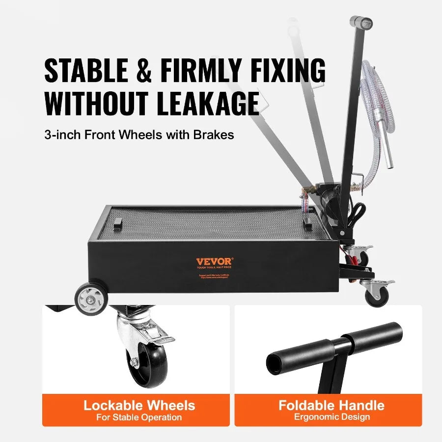 Low Profile Oil Drain Pan With Electric Pump And Hose