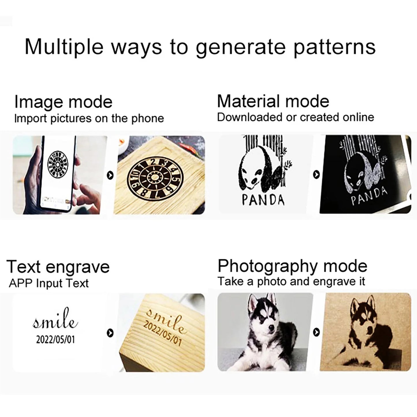 Portable Laser Engraving Machine Wood USB Bluetooth 2W