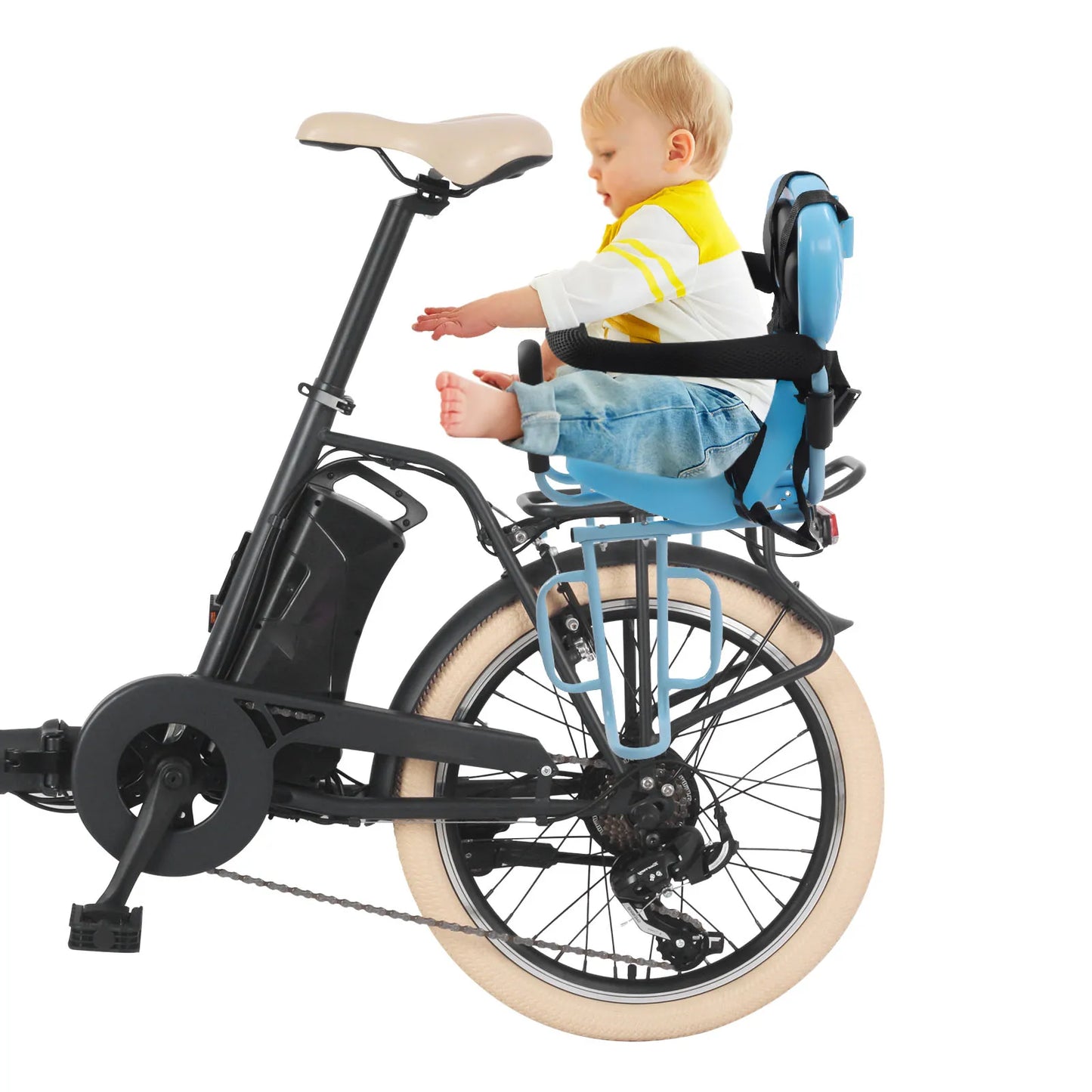 Rear Mounted Child Bike Seat With Guardrail And Backrest