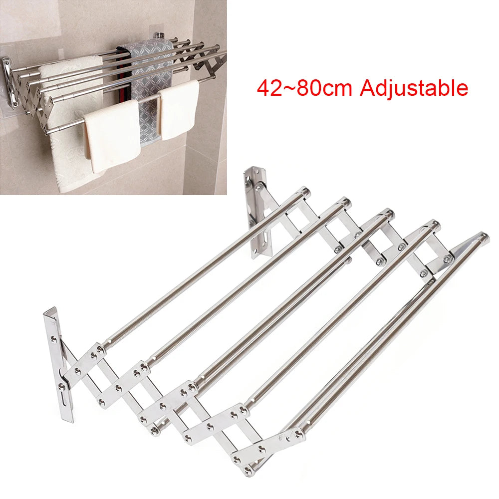 Stainless Steel Wall Mounted Laundry Rack Foldable Unit