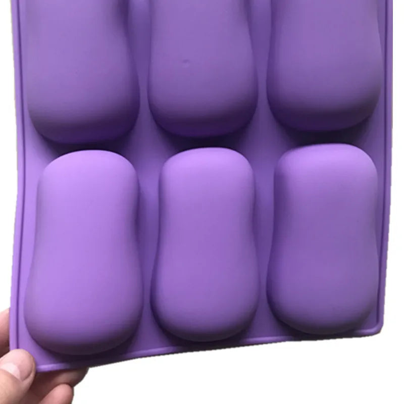 Six Hole Handmade Silicone Soap Mold Food Grade For Crafts