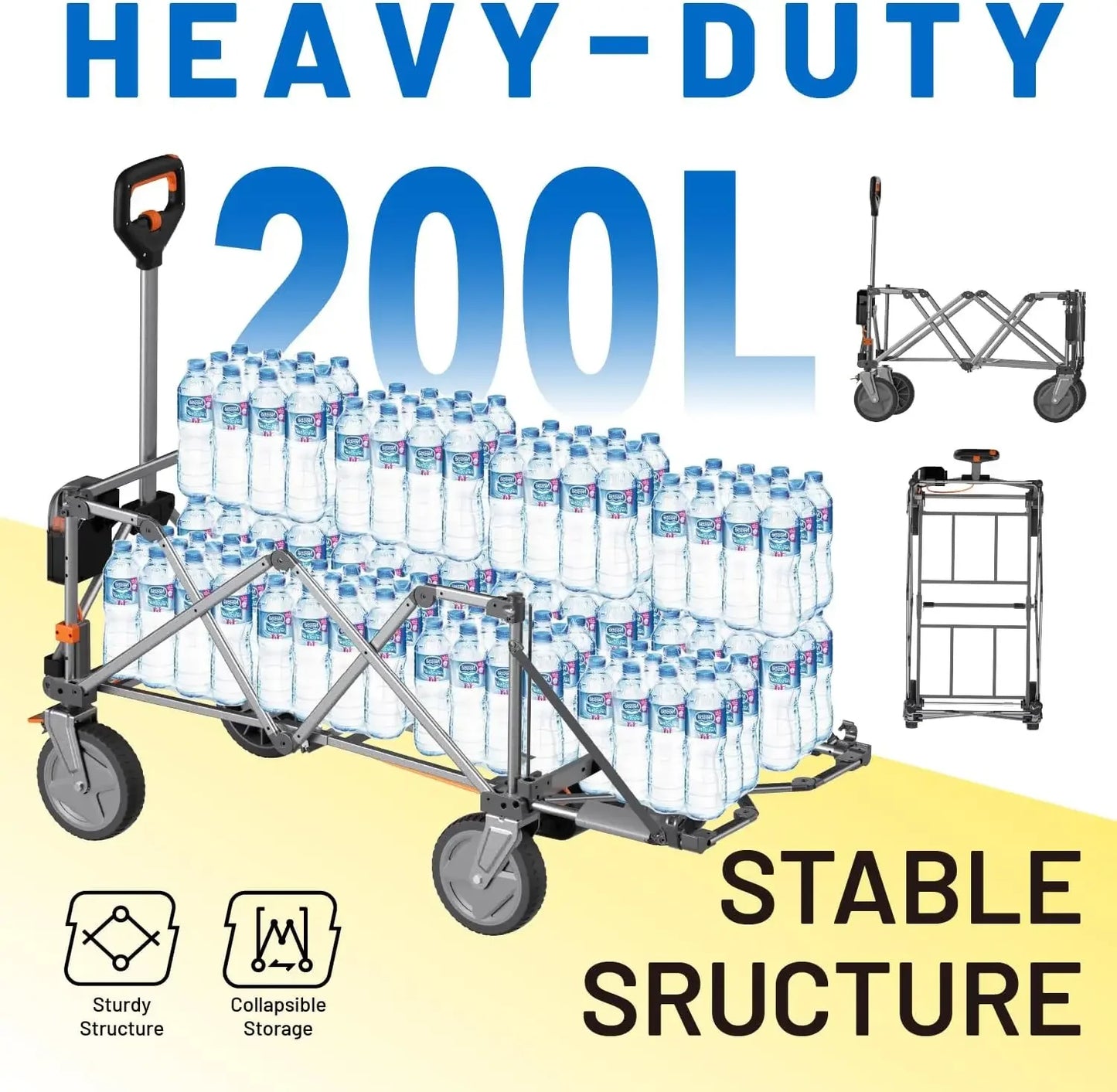 XMSJ Electric Utility Wagon Cart Foldable All Terrain