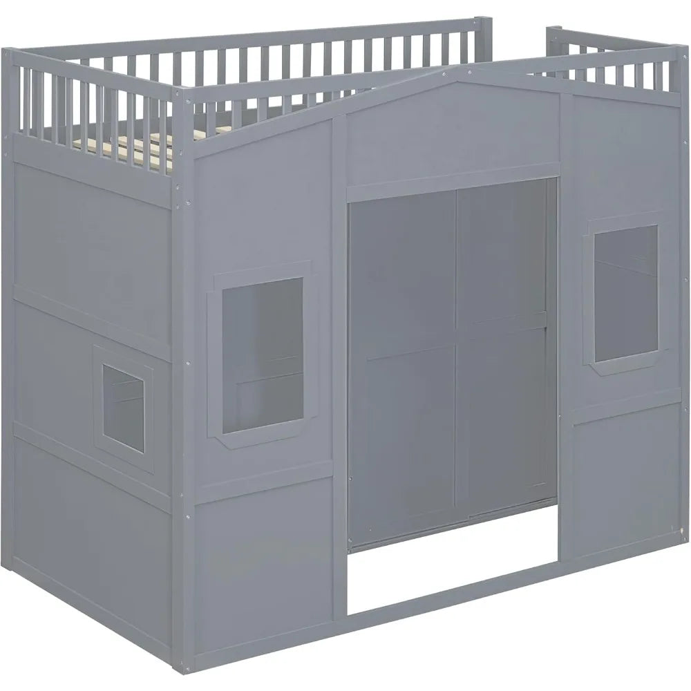 Harper And Bright Designs Loft Bed With Wardrobe And Ladder