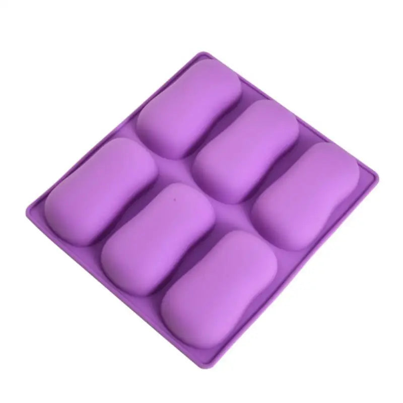 Six Hole Handmade Silicone Soap Mold Food Grade For Crafts