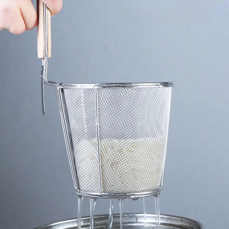 CZSAE Stainless Steel Colander With Wooden Handle Strainer