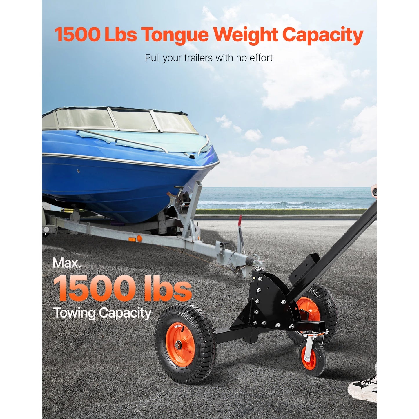 SucceBuy 1500lb Trailer Dolly 2 In 1 Boat Mover For Trailers