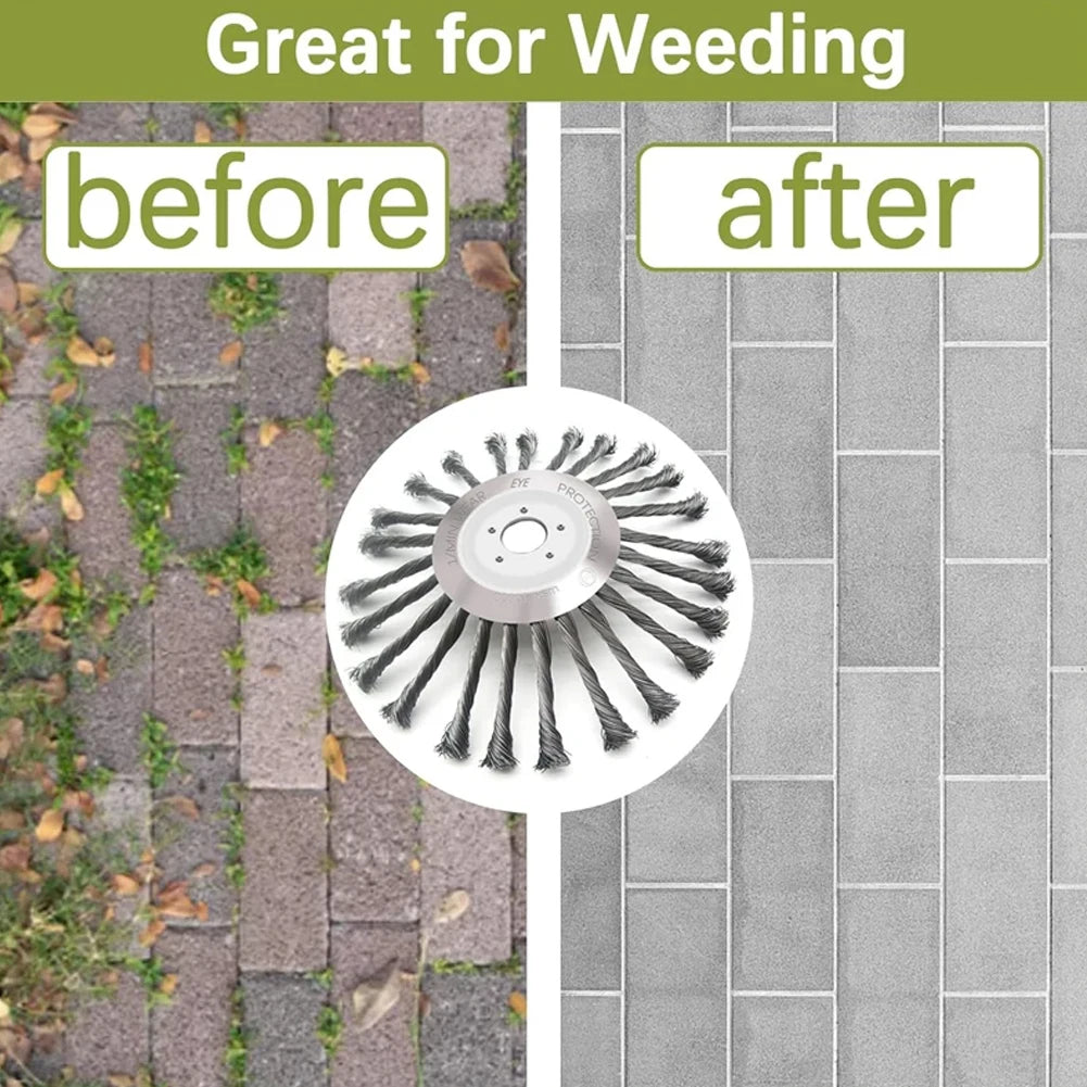 10 Inch Wire Brush Trimmer Head for Weed Removal and Rust