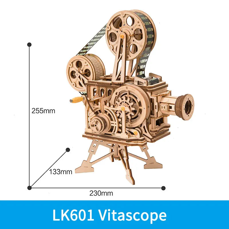 Robotime Hand Crank Vitascope 3D Wooden Puzzle Toy