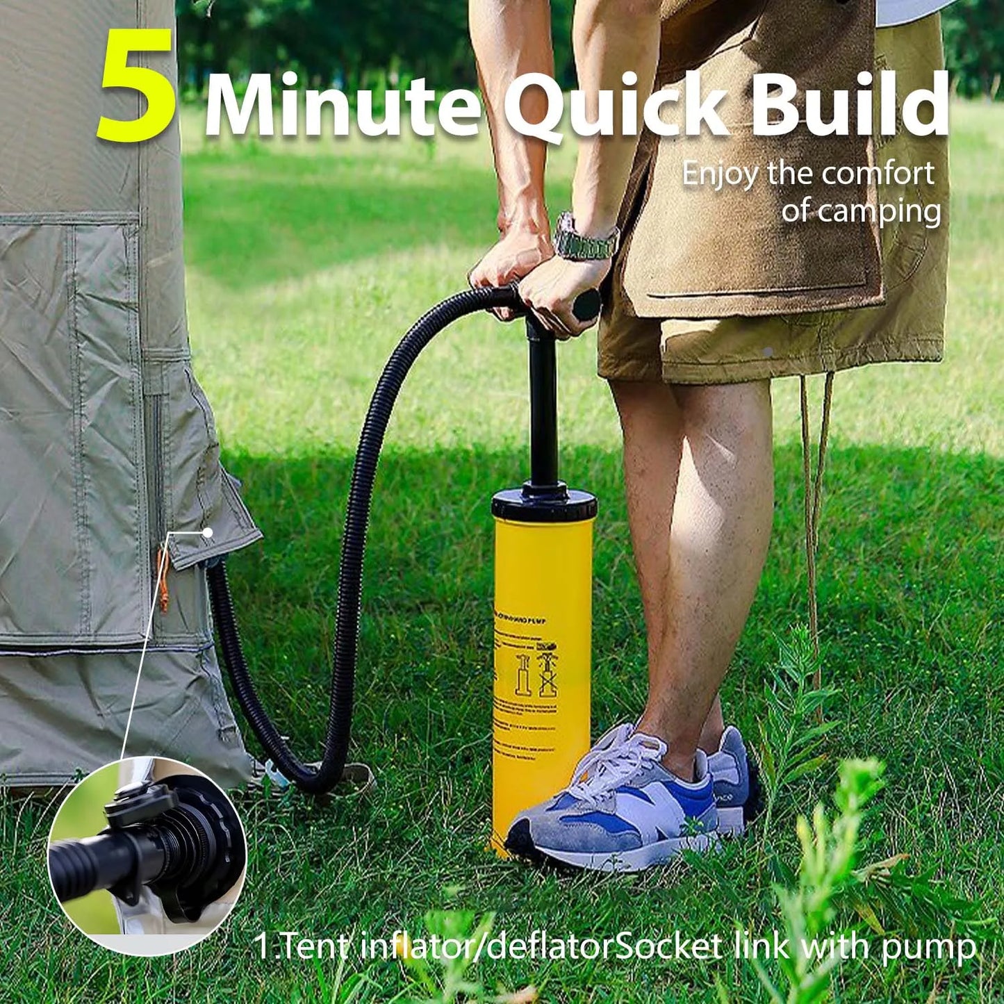 SENLEETO Inflatable Cabin Tent for Camping Quick Setup