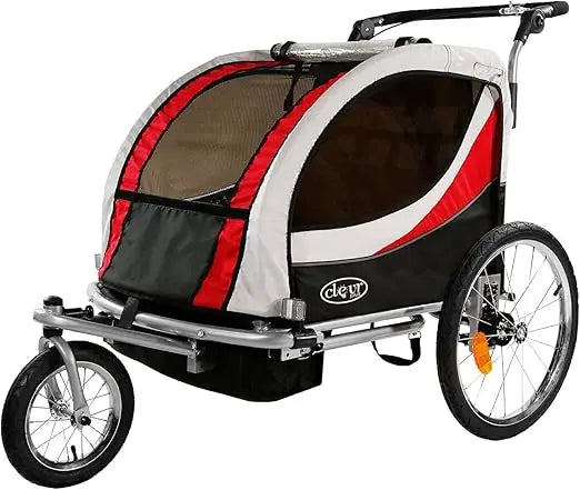 Deluxe Three In One Double Seat Bicycle Trailer Jogger
