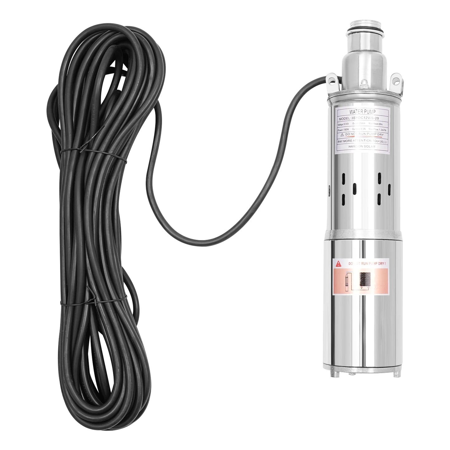 Solar Submersible Water Pump 12 24V Pond Irrigation 180W