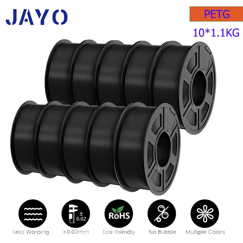 JAYO PLA Plus Filament 10 Rolls High Speed Matte 3D