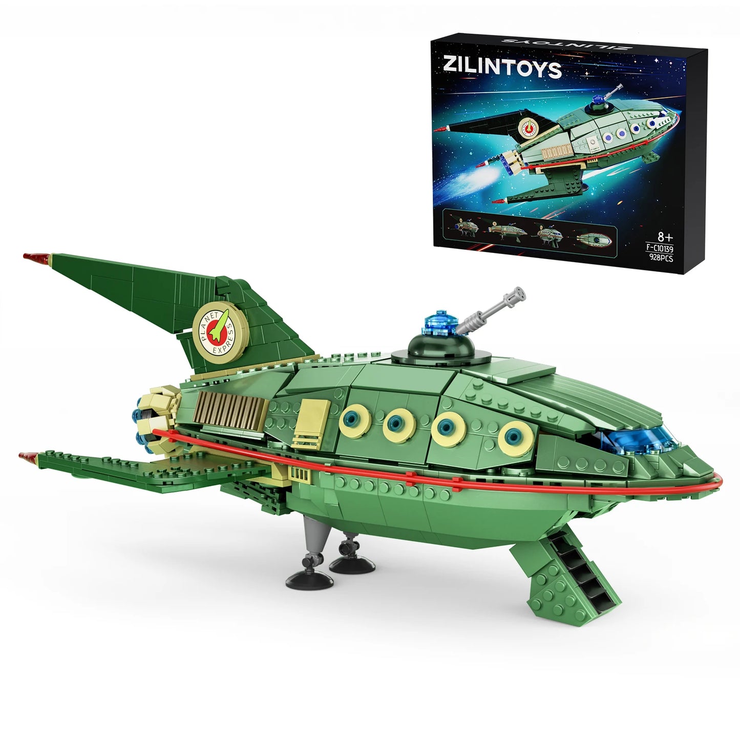 BuildMoc Back Future Planet Express Ship Blocks Kit