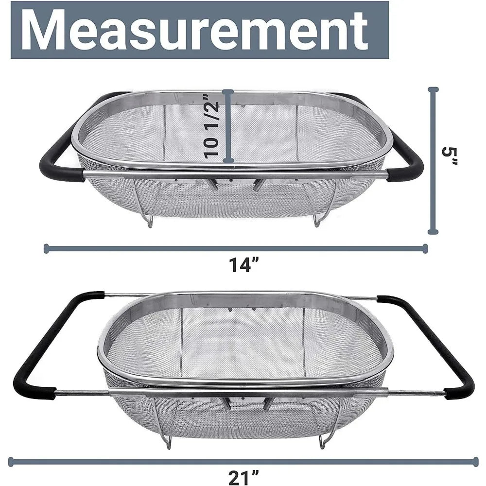 Hignconcerned Over Sink Colander Basket Stainless Mesh