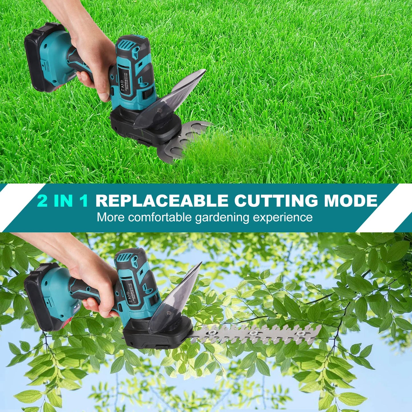 Aramox 20V Cordless Grass Shears 2 In 1 Trimmer Hedge