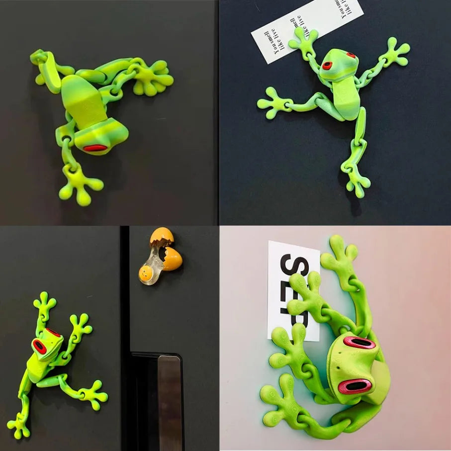 High-concerned 3D Frog Refrigerator Magnets Whiteboard Sticker