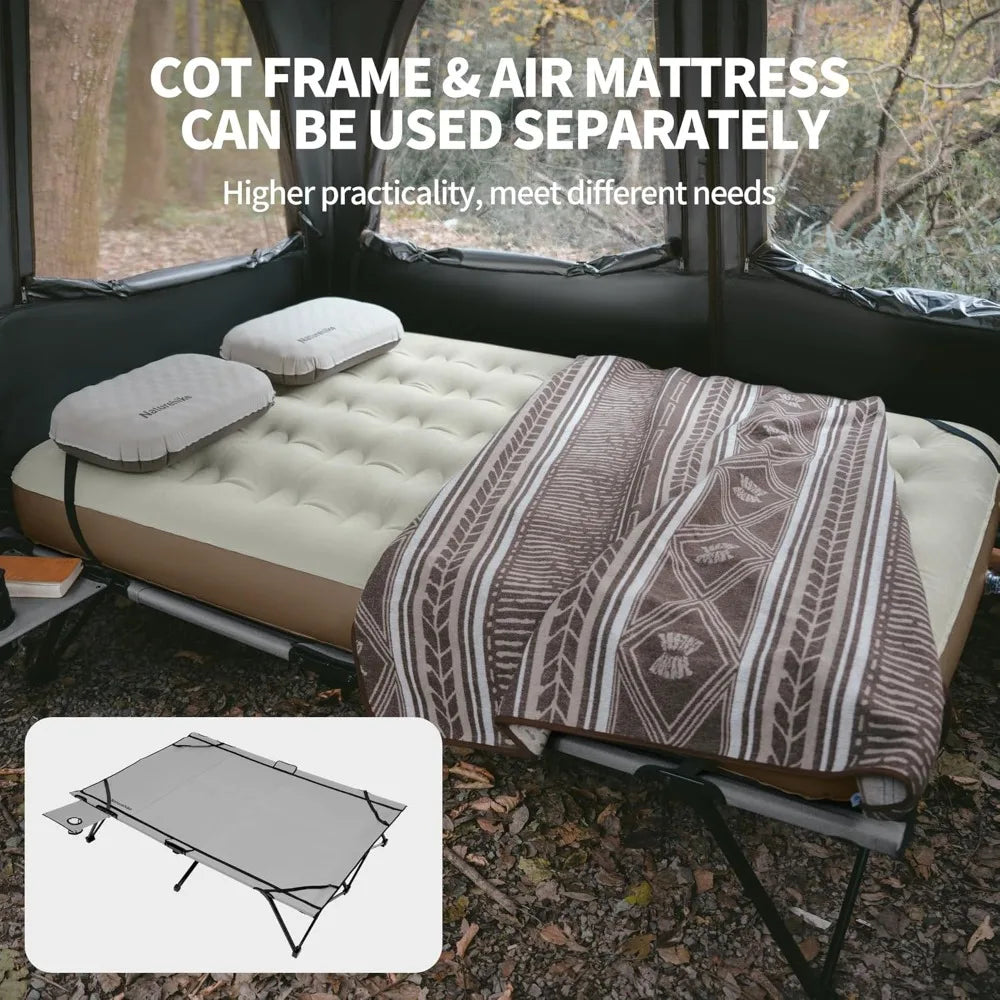 Camping Cot With Air Mattress And Side Table For Adults