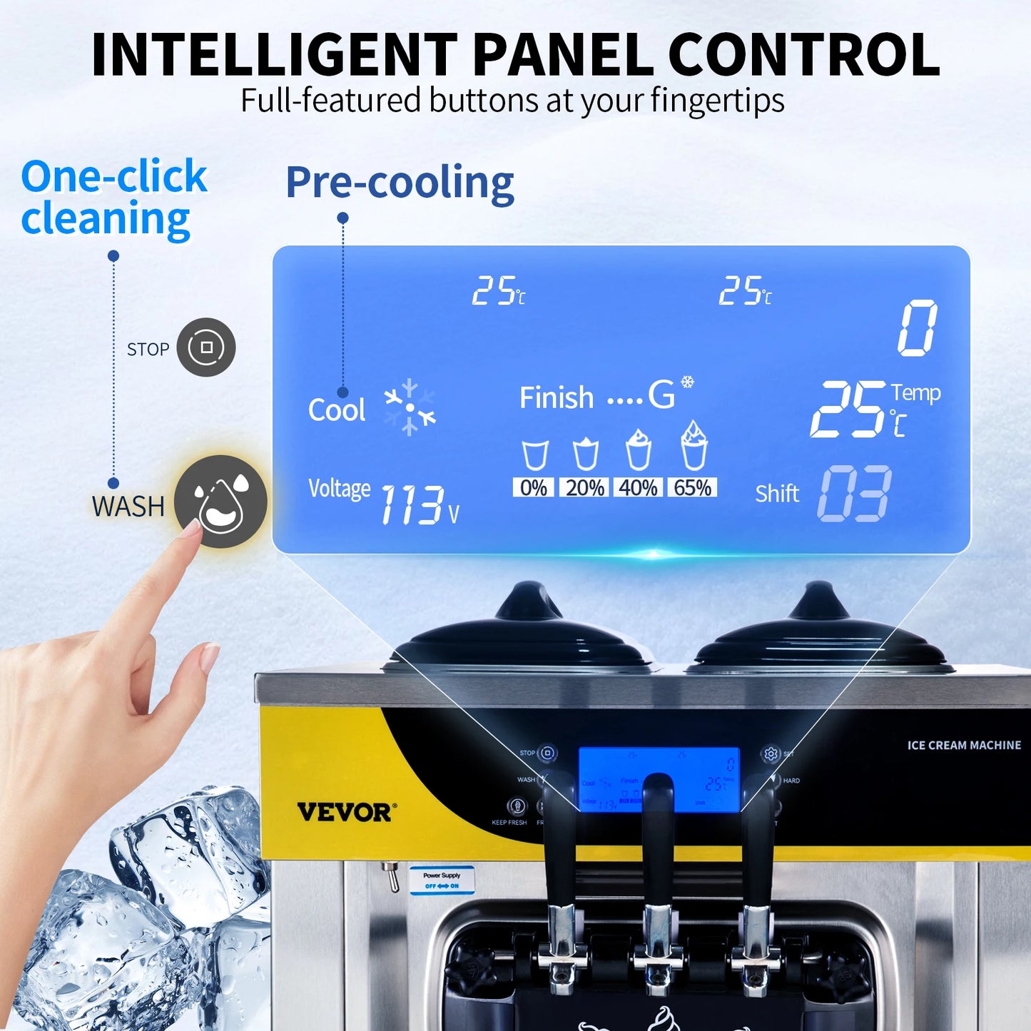 SucceBuy Soft Ice Cream Machine Commercial Desktop Pro