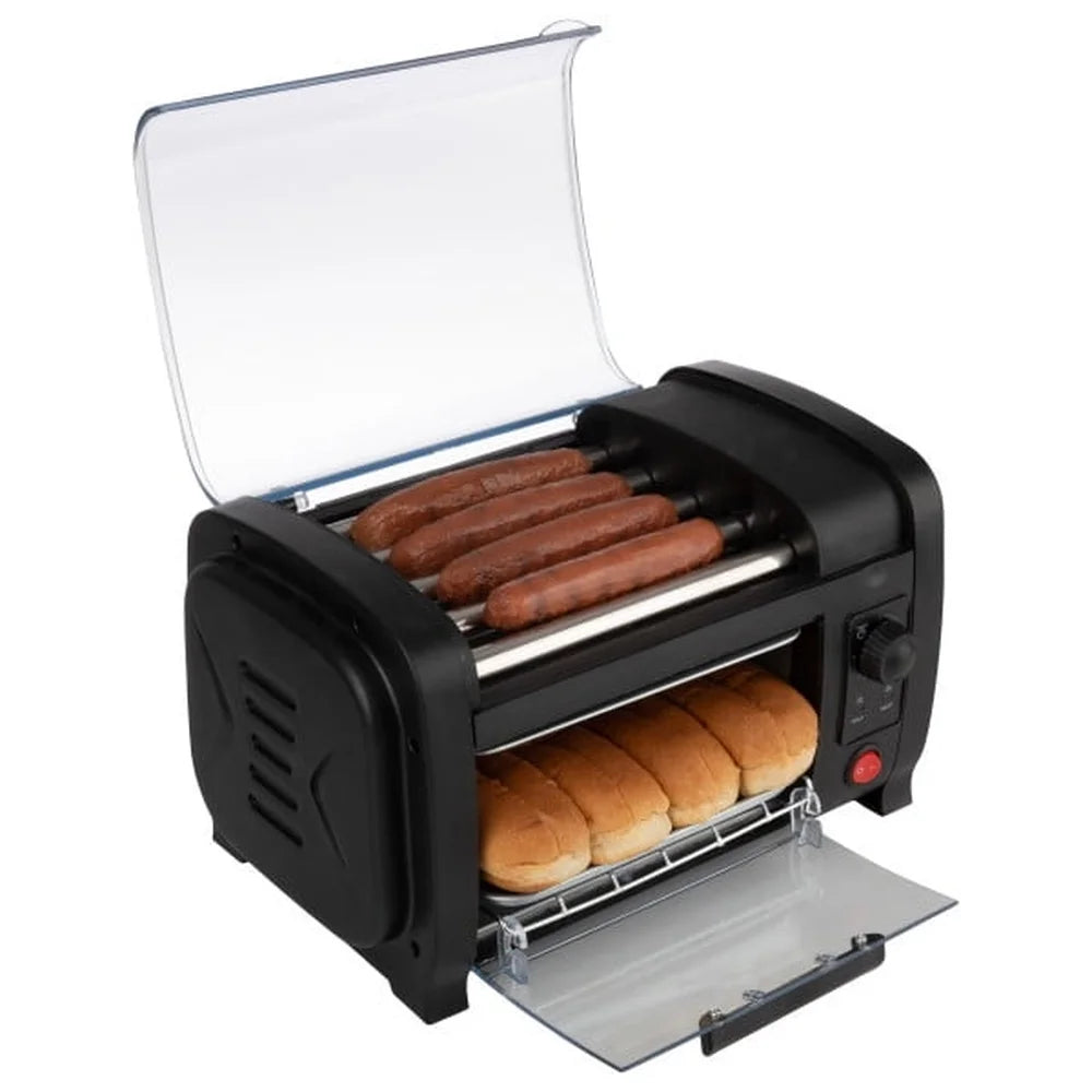 XMSJ Mini Hot Dog Roller With Bun Warmer Toaster Oven