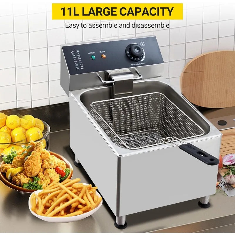 XMSJ Commercial Deep Fryer With Basket Electric Countertop