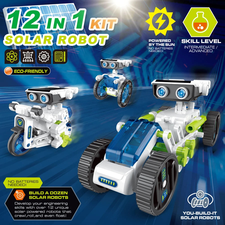 CONUSEA Solar Robot Toy 12 in 1 Science Kit for Kids