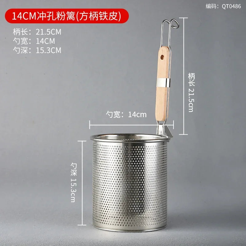 CZSAE Stainless Steel Colander With Wooden Handle Strainer