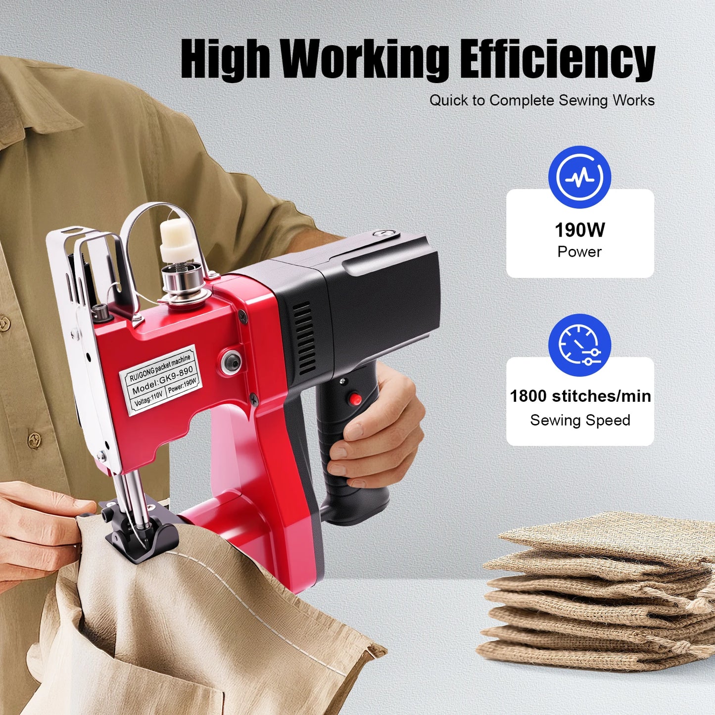 110V Portable Electric Stitching Machine For Leather Canvas