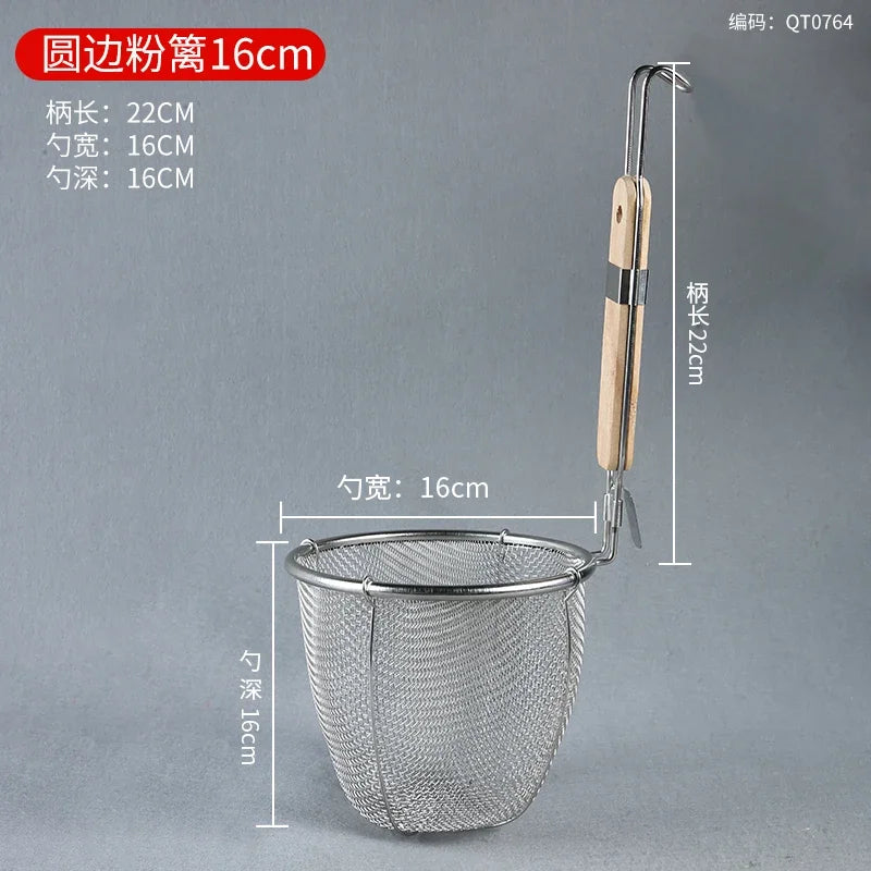 CZSAE Stainless Steel Colander With Wooden Handle Strainer