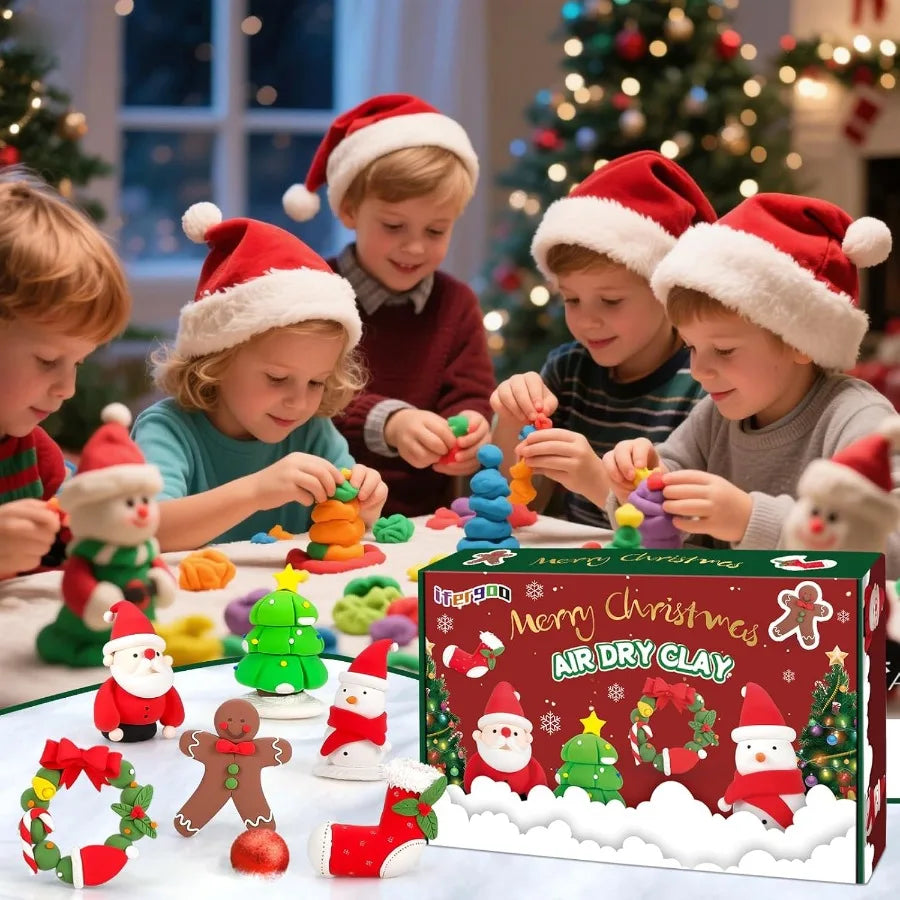 Air Dry Clay Christmas Kit Featuring 6 Festive Molding Tools