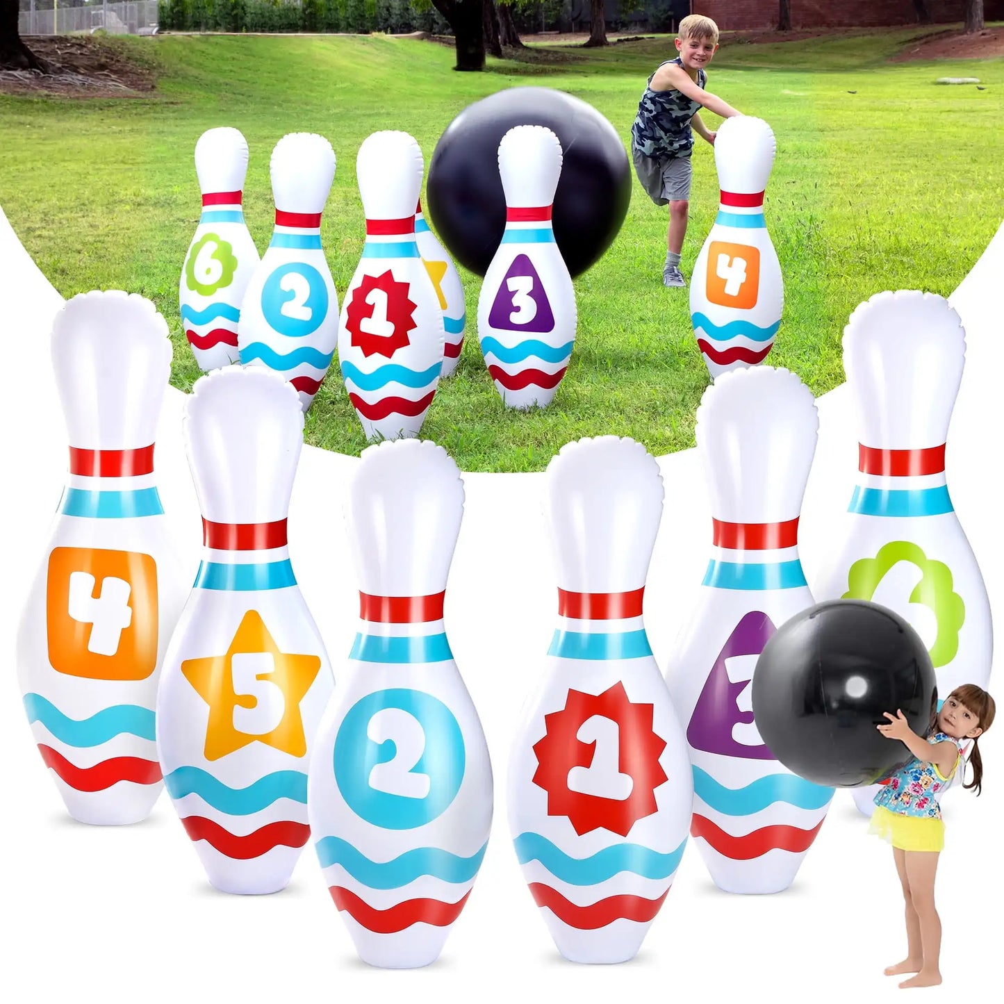 Joyfy Giant Inflatable Bowling Set For Kids And Adults