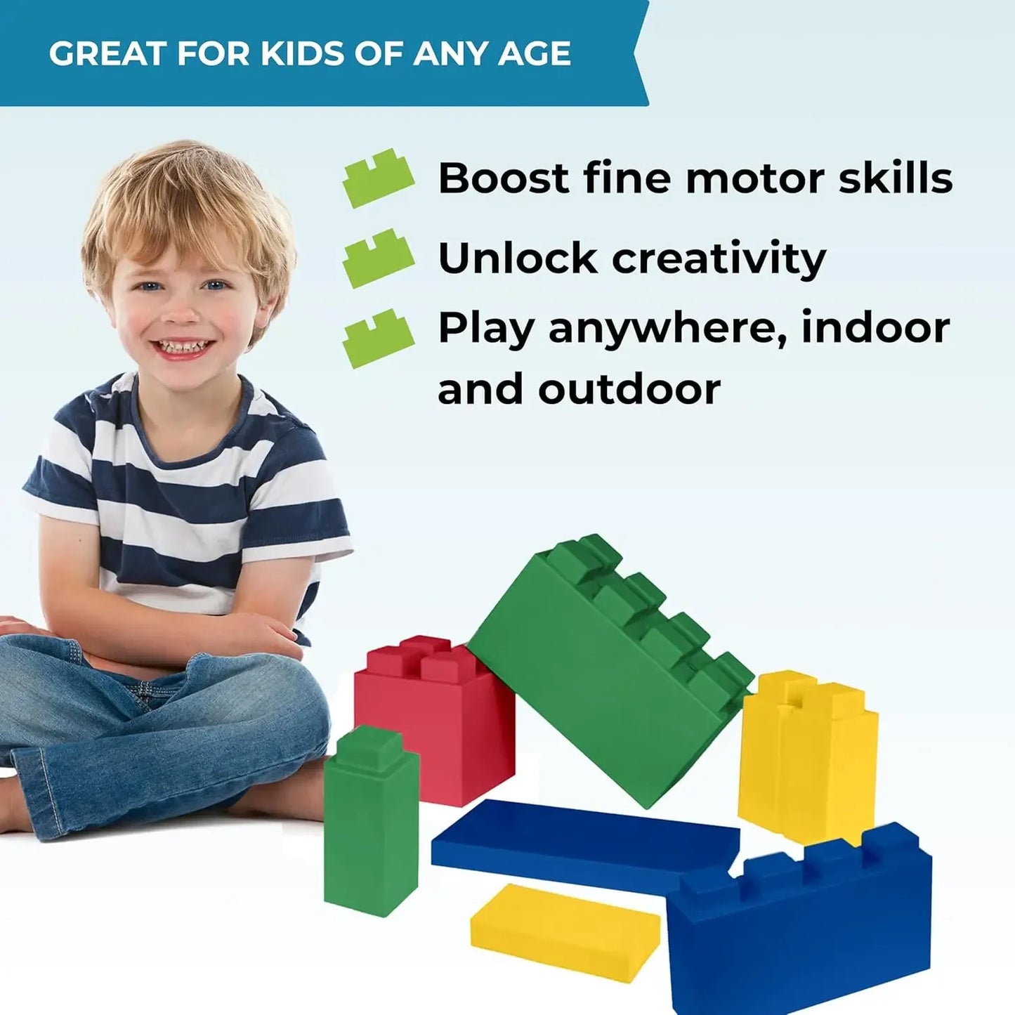 SHXI Giant Building Blocks 18 Piece Modular Bulk Pack For Indoor And Outdoor Play