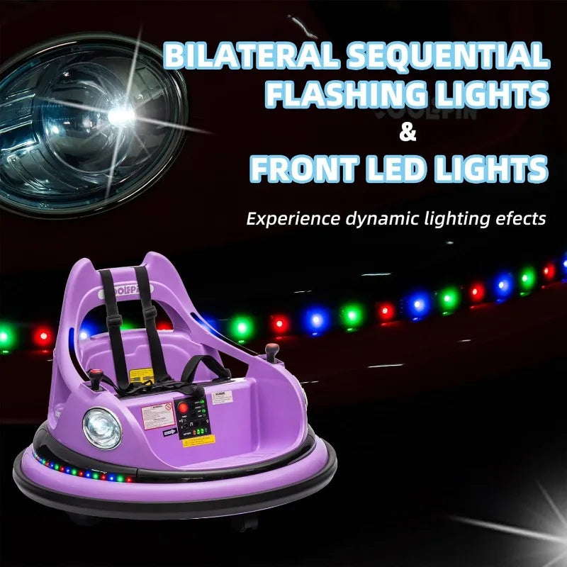 YTYIN Bumper Car For Kids 12V Remote With LED Lights