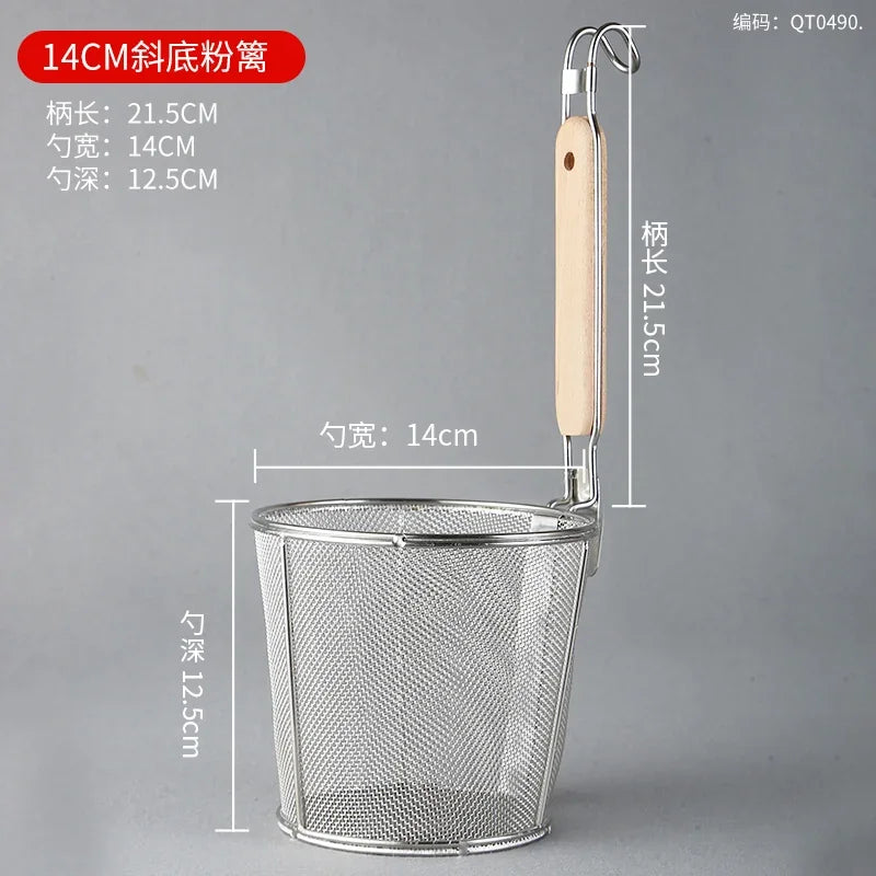 CZSAE Stainless Steel Colander With Wooden Handle Strainer