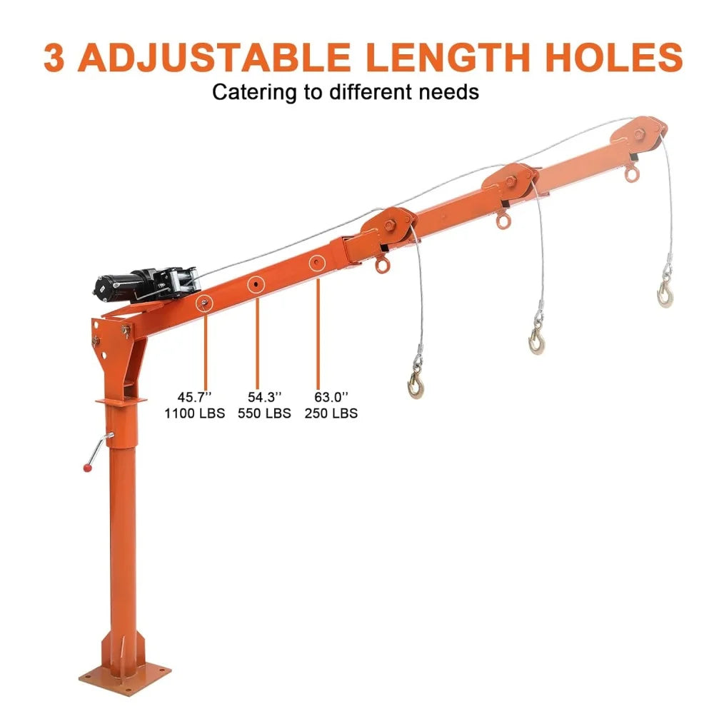 HiMISSH Truck Crane Hoist Winch 1100LB Electric Dolly