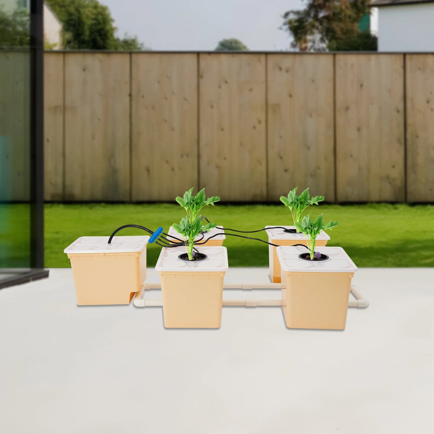 110V Submerged Pump With Buckets Lids Net Cups Pebbles