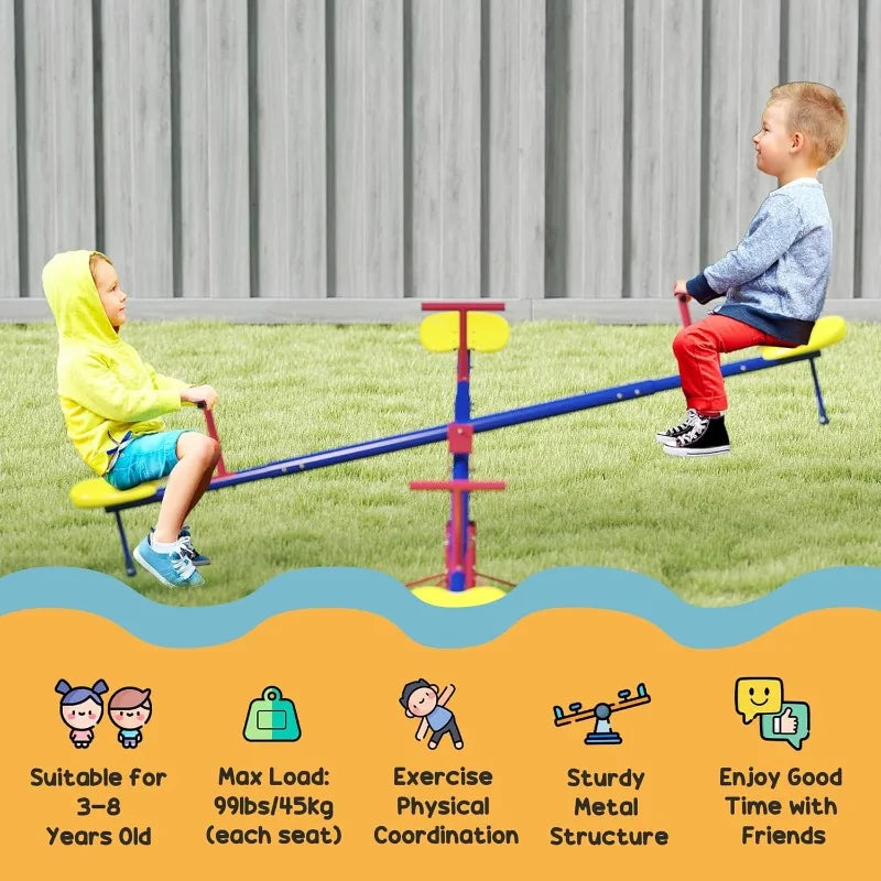 Outsunny 360 Spin Seesaw Teeter Totter Four Seater Outdoor