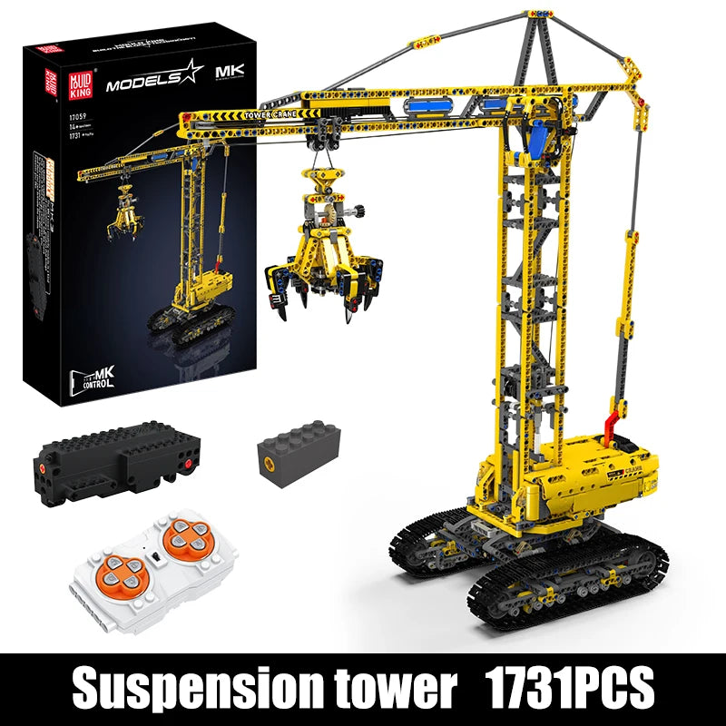 Mould King 17059 Remote Control Crawler Crane Block