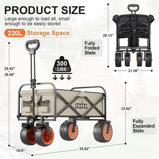 Hign-concerned All Terrain Folding Collapsible Garden Wagon