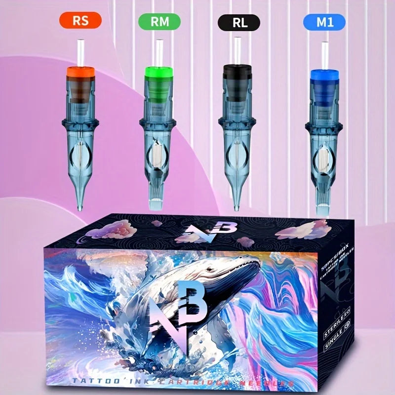 50 Pcs Disposable Tattoo Cartridge Needle Set Round Liner