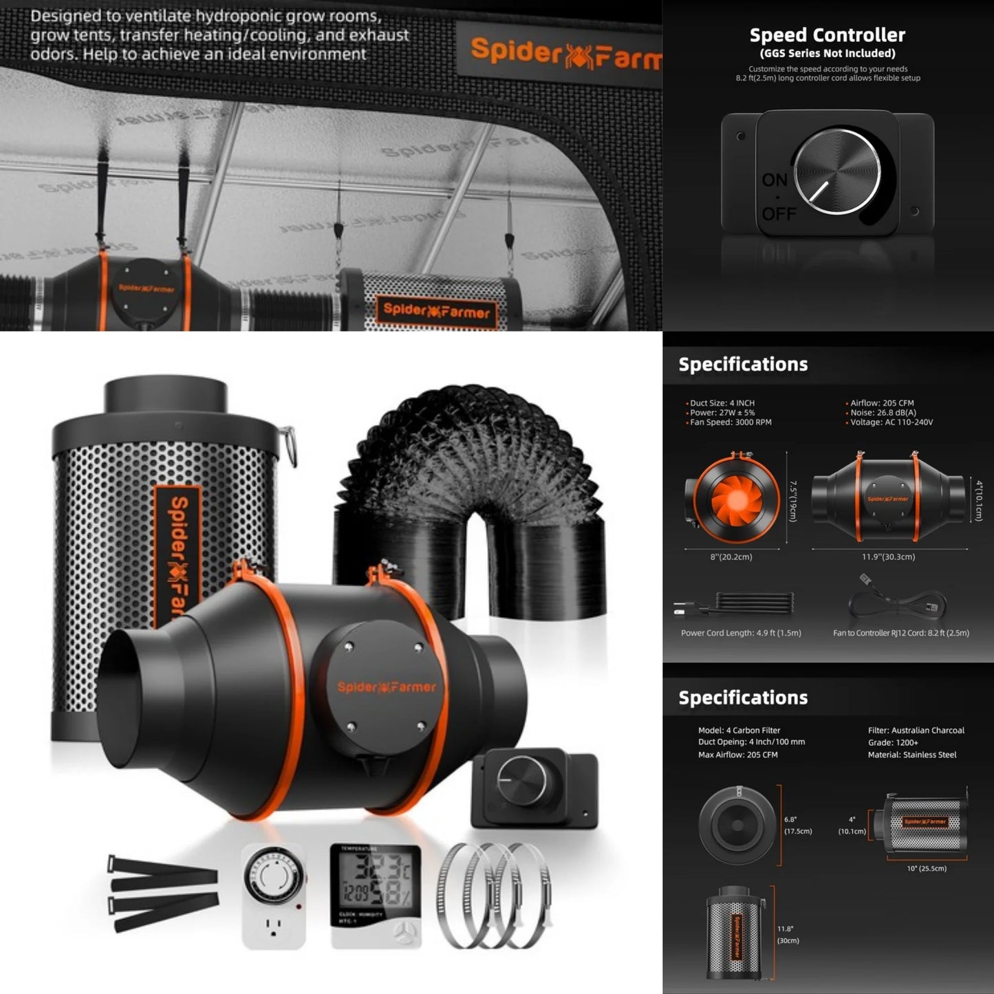Spider Farmer Smart Grow Tent Kit With Full Spectrum LED