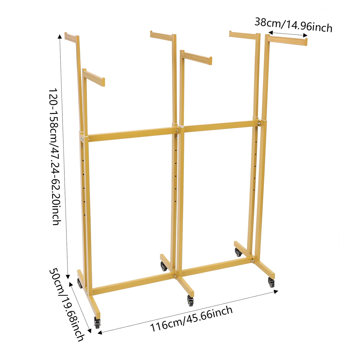 Bymaocar Garment Rack With Wheels Adjustable Six Arm