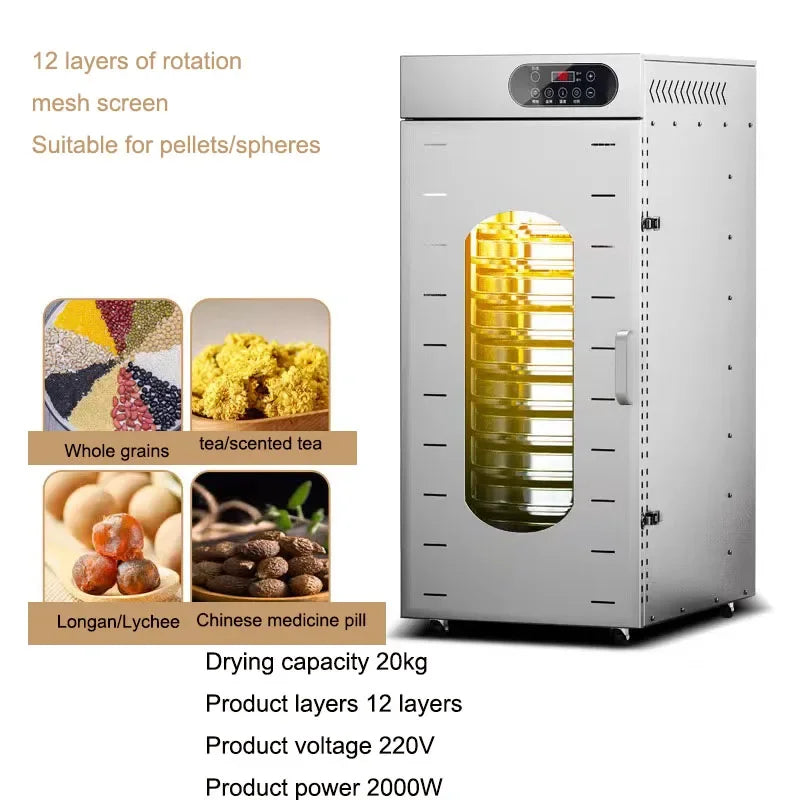 YunlinLi 2000W 20Layer Dehydrator For Fruits And Vegetables