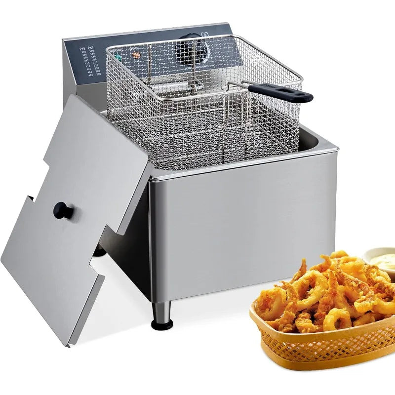 XMSJ Commercial Deep Fryer With Basket Electric Countertop