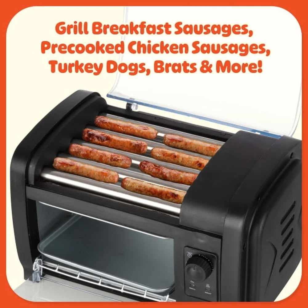 XMSJ Mini Hot Dog Roller With Bun Warmer Toaster Oven